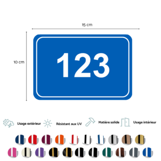 Numéro de rue arrondi en PVC - 15x10 cm