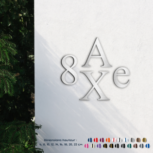 Lettres et chiffres reliefs adhésifs extérieur en PVC - Times