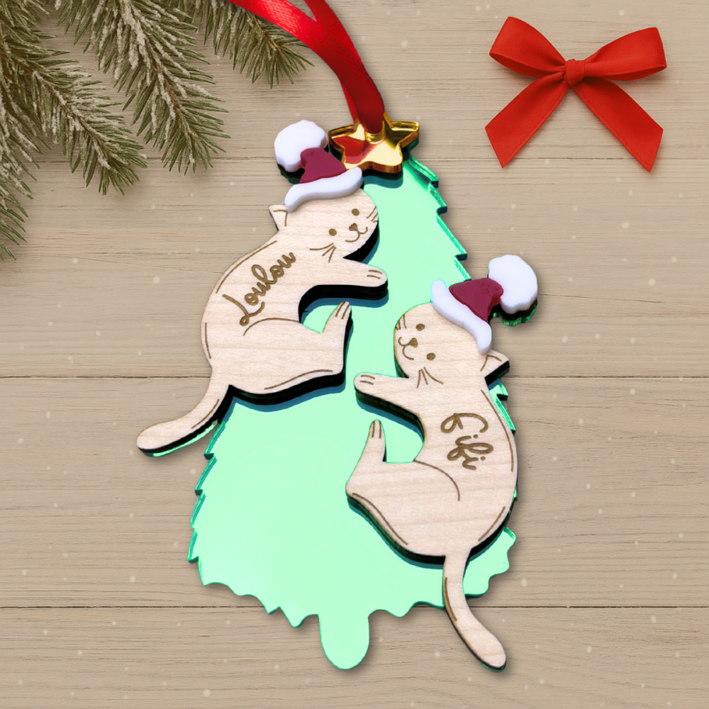 Suspension Noël sapin avec chat ou chien Noël - personnalisable – Image 5