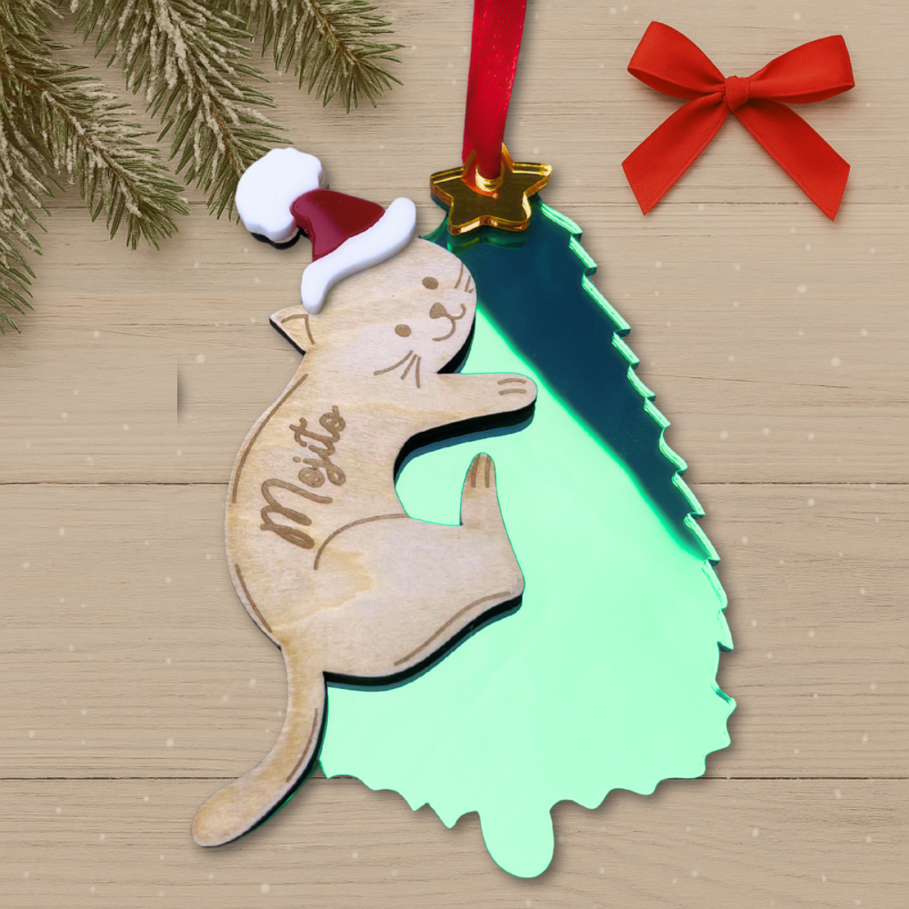 Suspension Noël sapin avec chat ou chien Noël - personnalisable – Image 6