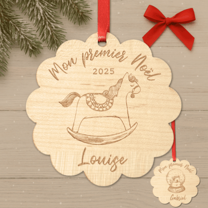 Boule Mon premier Noël vintage - Personnalisable