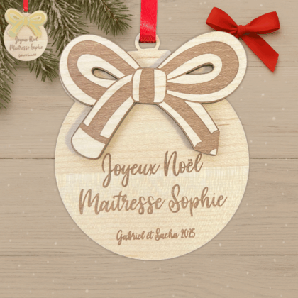 Suspension Noël Crayon - Personnalisable Maitresse, Atsem...