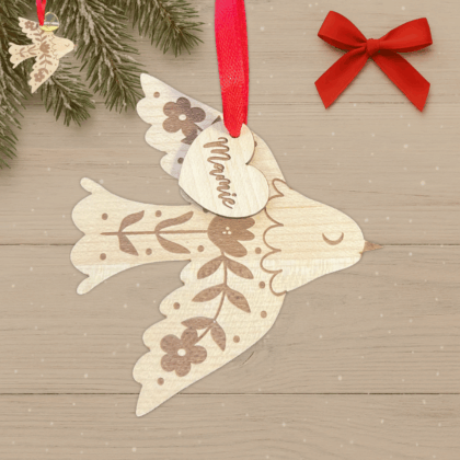 Suspension Noël Colombe - Prénom personnalisable