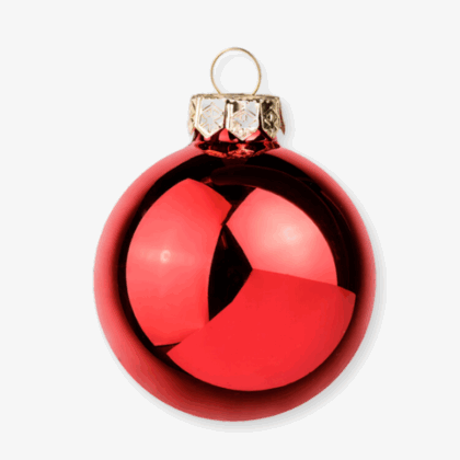 boule de noël rouge brillante personnalisée avec prénom sur mesure